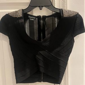 Bebe beaded crop top size small